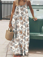 Vacation Halter-neck Backless Loose Long Dress