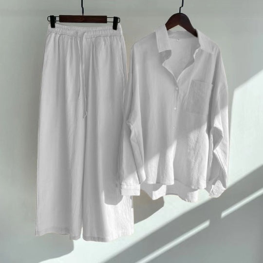 Casual  Loose Wide Legs Two-Pieces Set