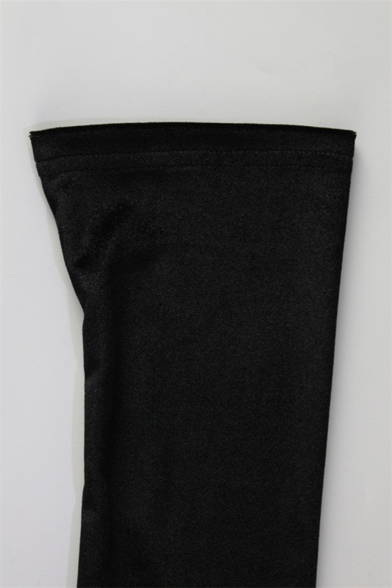Black Square Neck Long Sleeve Fitted Bodycon Mini Dress