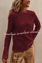 Keep It Shine Sequin Long Sleeve Shift Blouse