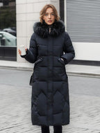 Longline Coat Hooded Zip Up Hooded Qualited Casual Winter Outerwear