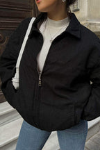 Zip Up Stand Collar Sweatshirt Jacket