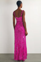 Willa Pink Sequin Embellished Maxi Dress