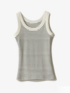 Striped Print U Neck Tank Top
