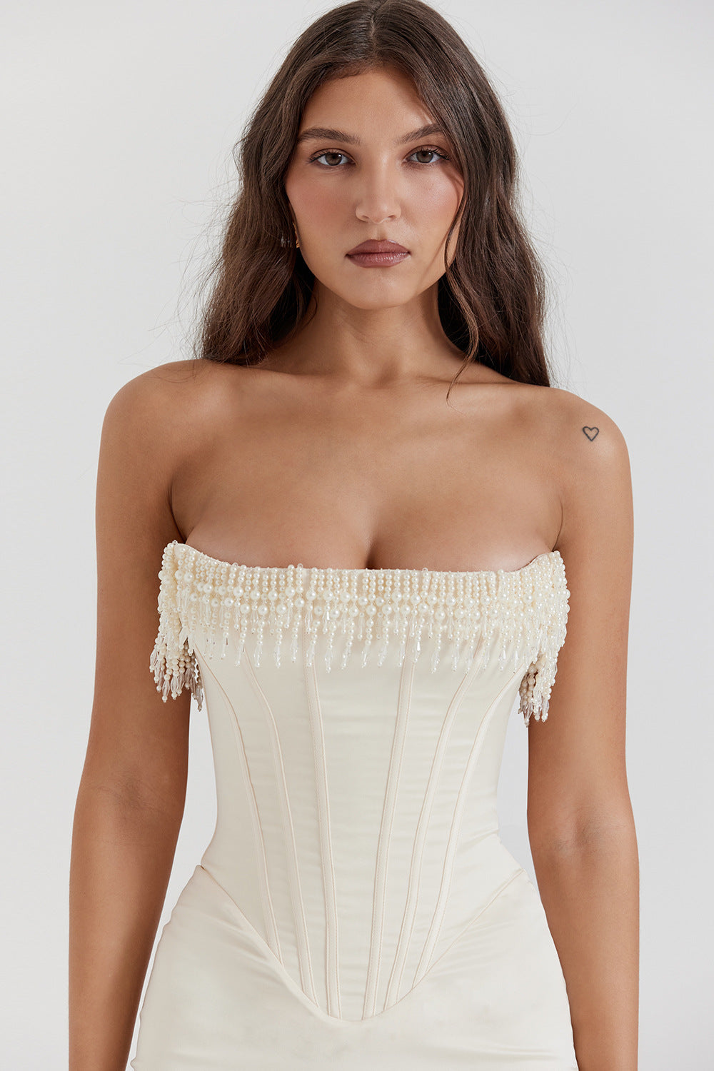 Strapless Corset Dress with Sparkling Embellishments