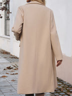 | Long Sleeve Coat with Pockets and Collar