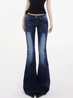 Vintage Washed Slim Fit Flare Jeans