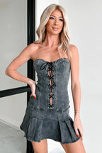 Sexy Strapless Denim Dress