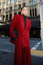 Oversized Blazer Wide Leg Pants Two Piece Set