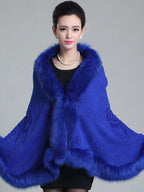 Women's Poncho Knitwear Oversized Faux Fur Coat Spring Outerwear