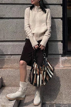 Thick Turtleneck Knit Sweater