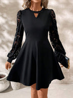 Reina Statement Long Sleeve Lace Mini Dress with Cutouts Boutique Collection