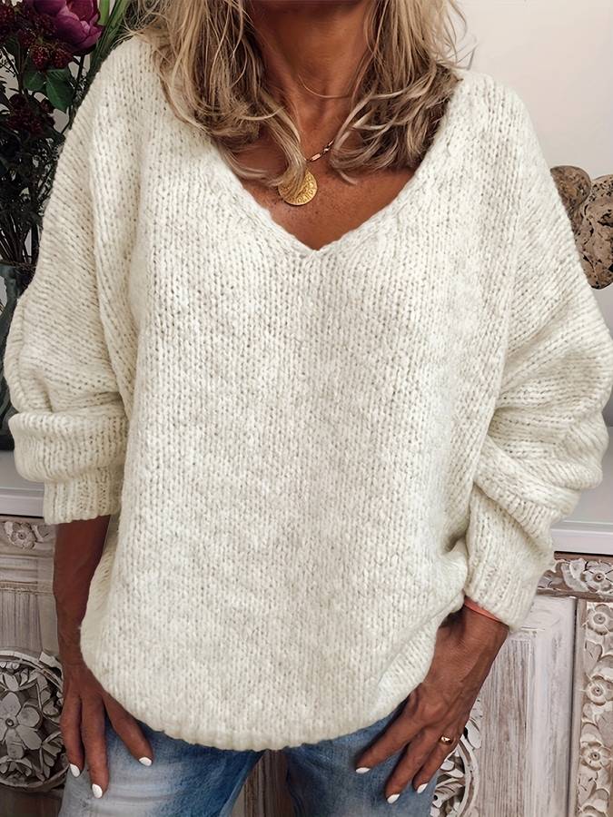 | Knitted V-neck sweater