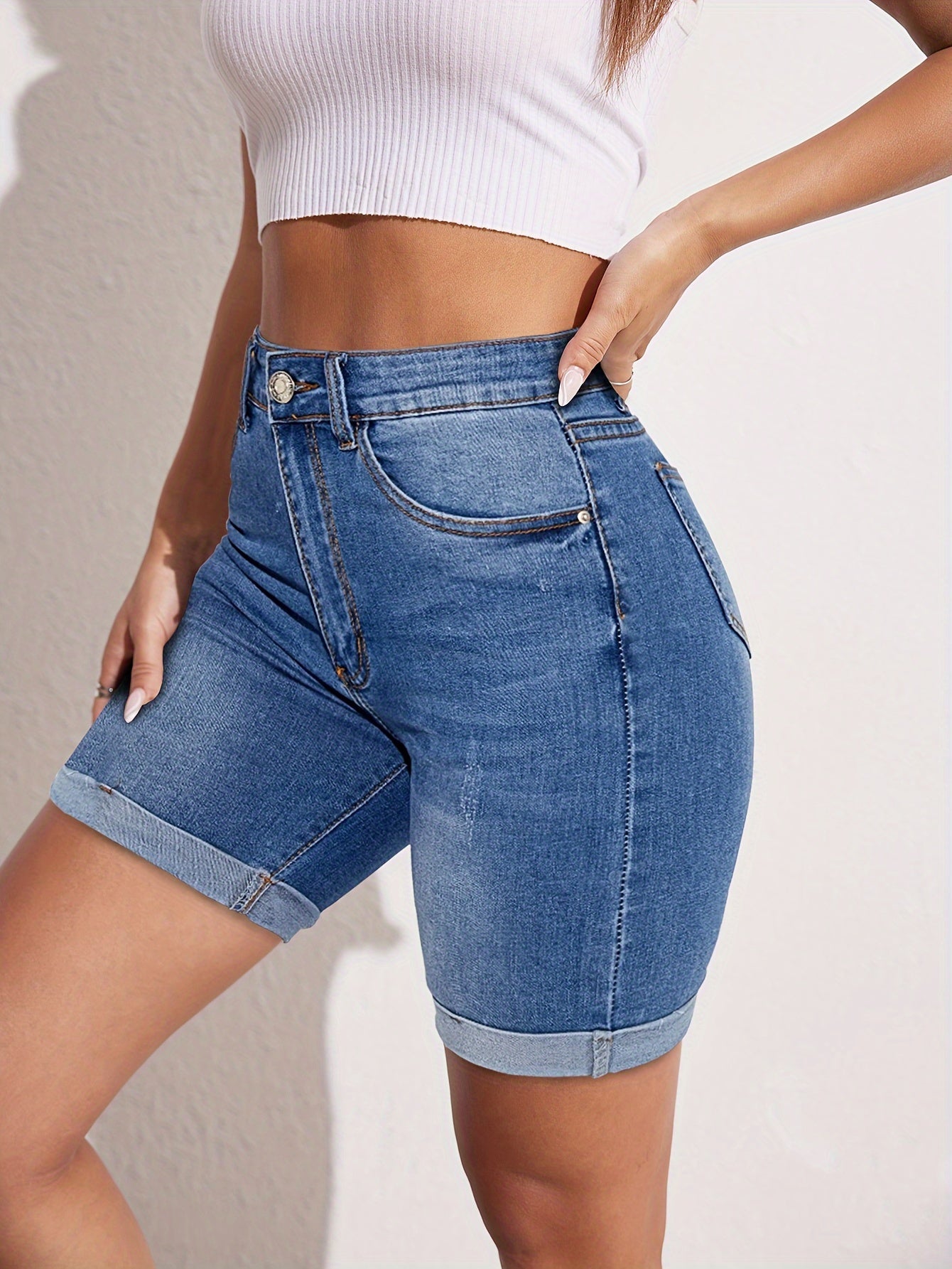 Marigold | Stretch-Fit Bermuda Shorts