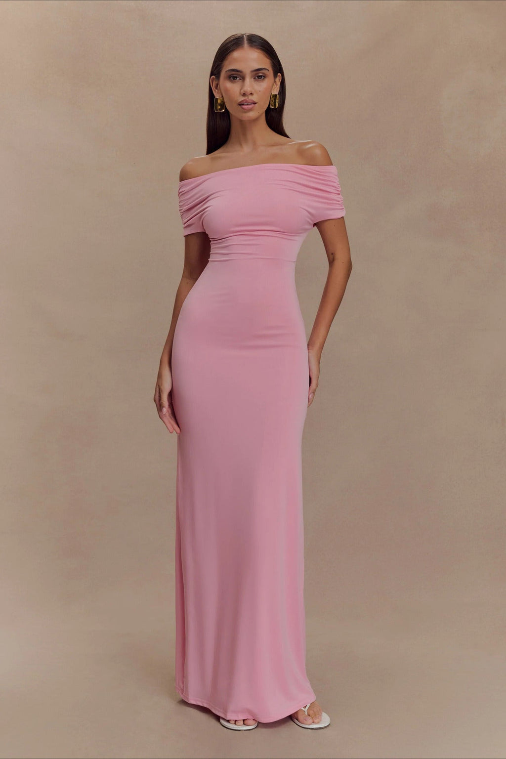 Bodycon Off Shoulder Backless Midi Dress