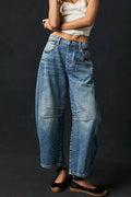 Mid Rise Barrel Leg Jeans