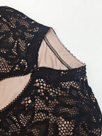Lace Cutout Bodycon Bell Sleeves Mini&Short Dresses