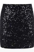 Elastic Waist Sparkly Sequin Mini Skirt