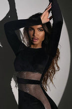 Fashionable Sequin Velvet Bodycon Maxi Dress
