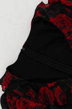 V Neck Long Sleeve A Line Floral Dress