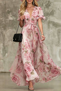 Romantic Ruffle Sleeve Flowy  Dress