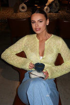 Slim Hollow Long Sleeve Single Breasted Cardigan