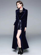 Women's Wrap Coat Turndown Collar Retro Burgundy Winter Outerwear