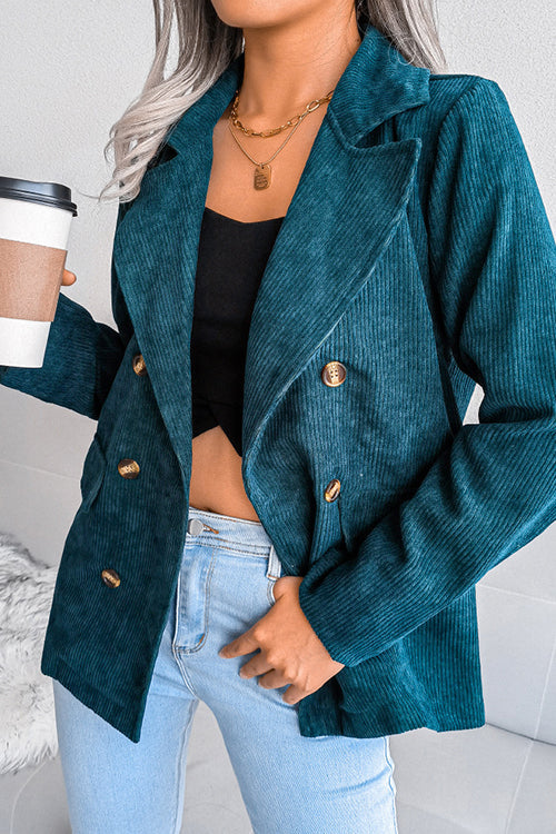 Double Breasted Casual Corduroy Jacket