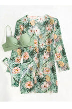 | Tropical Print Wrap Underwire Bikini with Cover-Up