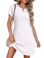 Waffle Knit Short Sleeve Dress