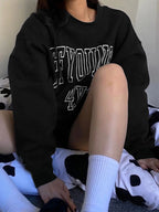 American Vintage Style Letter Print Sweatshirt