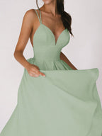 A-Line Suspender Midi Dress