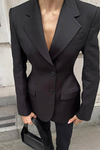 Elegant Fitted Single-Button Blazer