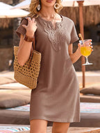Waffle Knit Short Sleeve Dress