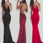 Gina Sleeveless Sexy Back Fitted Gown