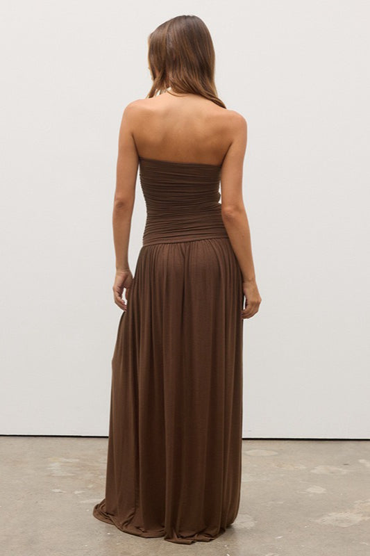 Strapless Off Shoulder Maxi Dress