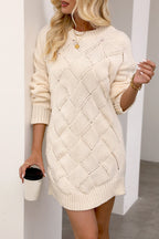 Argyle Knit Bodycon Sweater Dress