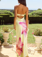 Printed Tube Maxi Dress