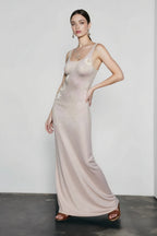 Knit Sequin Seashell Starfish Applique Scoop Neck Midi Dress