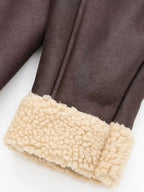 Lambswool Lined Leather Splice Short Jacket