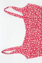 Wide Strap Sweetheart Toile Floral Print Fit and Flare Mini Dress