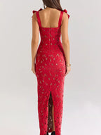 Aira's Slit Tie Shoulder Maxi Dress