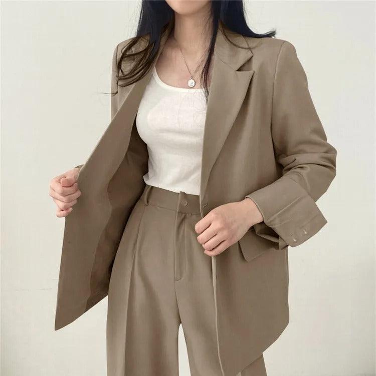 | Women's Tailored Suit Set, Long Blazer