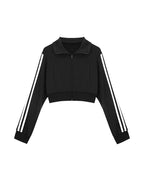 American Retro Striped Short Style Jacket