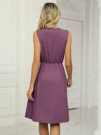 Lace V Neck Midi Dress for Women - Sleeveless A-Line Swing Sundress with Pockets - Summer Daily Casual 2026