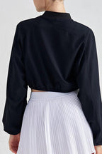 Cropped Zip-Up Athletic Jacket