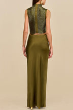 Keep Polished Handcrafted Glossy Arcs Over Tassels High Neck Tank Top