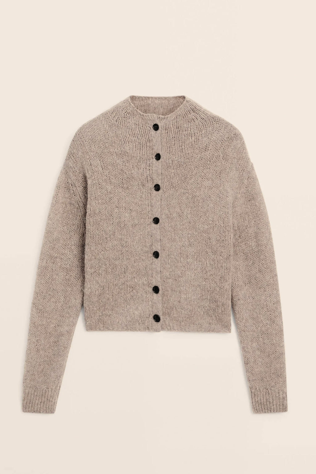 Casual Minimalist Semi-Turtleneck Knit Cardigan