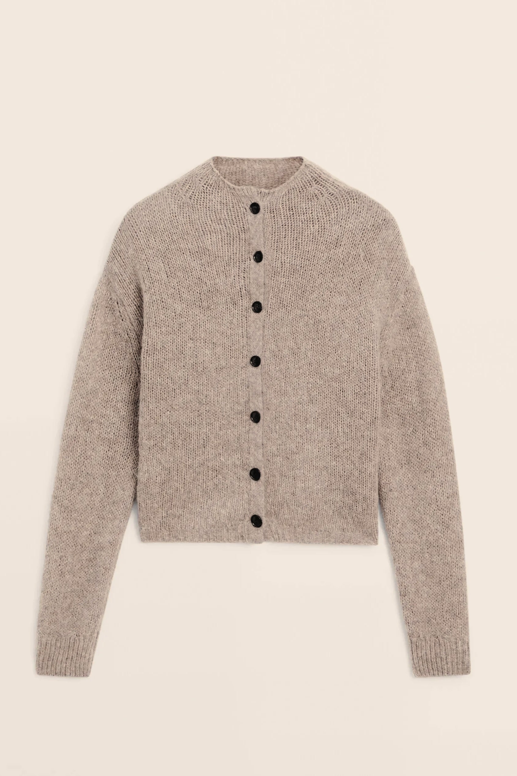 Casual Minimalist Semi-Turtleneck Knit Cardigan