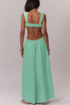 Solid Color Casual Camisole Loose Stretch Wide-leg Jumpsuit